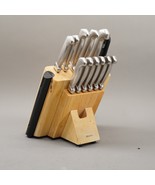 Vintage Hoffritz Platinum Series Stainless Steel  Knife Set In Wood Block - $1,611.91 MXN