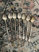 Oneida Silver Plate Duet 7 Long Iced Teaspoons Silverplate - £17.39 GBP