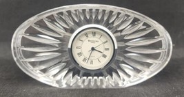 Vintage Waterford Crystal Clock Oval Quartz Small Desk Mantel Silver Fac... - £23.69 GBP