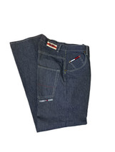 Tommy Jeans Striped Slouch Fit Denim Straight Mens Pants Blue White Size... - $56.05