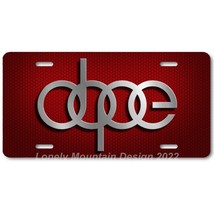 DOPE Audi Rings Inspired Art on Red Hex FLAT Aluminum Novelty License Tag Plate - £14.38 GBP