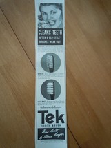 Tek Toothbrush Cleans Teeth Print Magazine Advertisement 1939 - £3.12 GBP