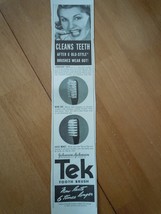 Tek Toothbrush Cleans Teeth Print Magazine Advertisement 1939 - $3.99
