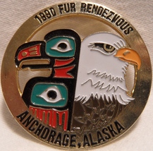 1990 Anchorage Fur Rondy Rendezvous Collector Pin/Eagle-Totem Pole-Mint  - £17.43 GBP