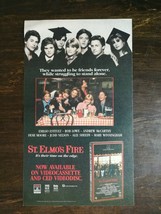 Vintage 1986 St Elmo&#39;s Fire Movie VHS  Original Ad - 721 - £5.19 GBP