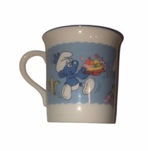 Wallace Berrie &amp; Co. Vintage 1982 Smurf’s Porcelain Mug Ice Cream Theme  - $17.12