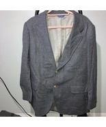 Pendleton Gray Wool Blazer Gold Buttons, 40R Jacket Coat, Classic Menswear - $53.45