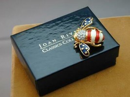 Joan Rivers American Flag Bee Bug Patriotic Pin In Box - £63.94 GBP