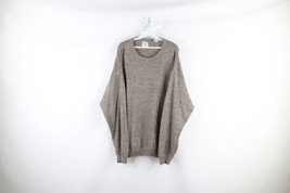 Vintage 90s Gap Mens Size XL Blank Baggy Fit Cotton Knit Crewneck Sweater Brown - £47.44 GBP