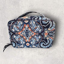 Vera Bradley Makeup Case Travel Cosmetic Bag Brush Toiletry Marrakesh Blue Orang - $16.80