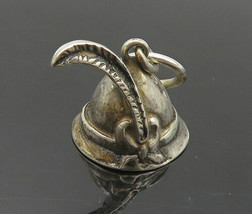 925 Sterling Silver - Vintage Dark Tone Robbin Hood Hat Pendant - PT16726 - £26.00 GBP