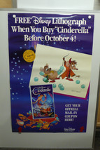 Walt Disney&#39;s Cinderella Home Video Promotional Poster 1988 - $16.82