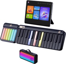 Smart Piano Keyboard With Colored Light-Up Keys, Smart Interactive Sing-Along - £342.36 GBP