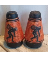 VTG Greek Salt &amp; Pepper Shaker Ancient Greece Hand Made In Greece Orange... - $7.43