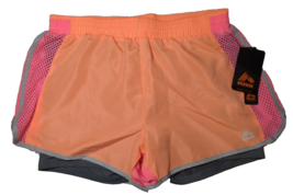 RBX Performance women&#39;s layered shorts M orange pink gray NWT Medium - £14.78 GBP