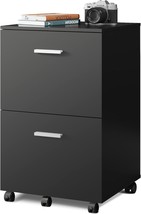 Black Devaise 2 Drawer Wood Filing Cabinet Fits A4 Or Letter Size For Home - £71.24 GBP