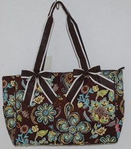 N Gil Product Number PRY2424 Large Diaper Bag Brown Teal Green Paisley Pattern image 1