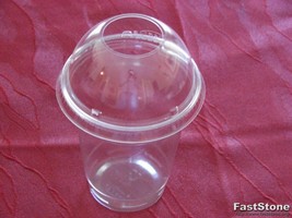 Dart 12oz 50 - Smoothie Clear Cups &amp; 50 -Domed Lids Made in USA - £29.67 GBP