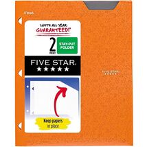 Five Star 2 Pocket Plastic Folder Orange Letter Size - $242.58 MXN
