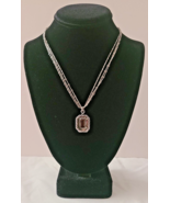 Vintage Kate Hines Signed Silver Tone Three Strand Chain Link Pendant Ne... - €131,23 EUR