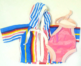 Clothes for 18&quot; Dolls ~ 2-Piece Swim Outfit ~ SWIMSUIT &amp; COVER-UP with H... - $11.87