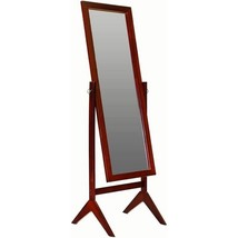 Modern Full Length Freestanding Bedroom Floor Cheval Mirror in Cherry - $208.49