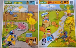 2 VTG Lg Sesame Street Frame Tray Puzzles Jim Henson Elmo Big Bird Ernie Bert - £7.08 GBP