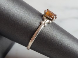 Womens Sterling Silver Citrine Colored Kabana Ring 1.3g #E5865 - £27.63 GBP