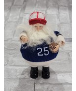 Football Theme Christmas Ornament Santa Claus Sports Blue Sweater 14&quot; Round - $23.13 CAD