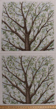 23.75&quot; X 44&quot; Panel Magic Trees Trunk Landscape Leaf Cotton Fabric Panel D786.61 - £6.31 GBP