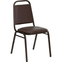 HERCULES Series Elegant Trapezoidal Back Stacking Banquet Chair Brown - $106.91