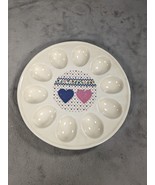 Vintage Hearts Delight Collectable Deviled Egg Plate 8.5&quot; - $15.98