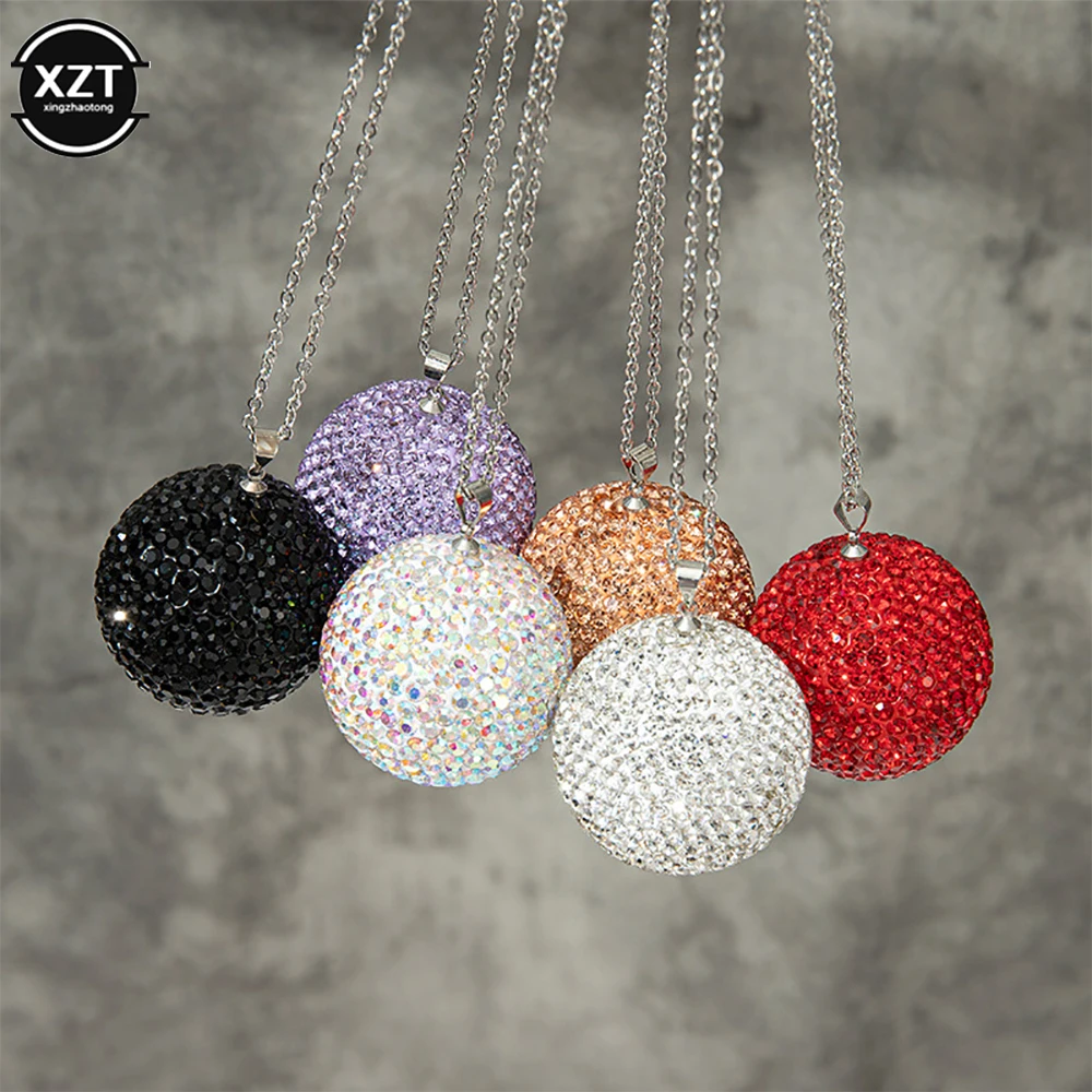 Car Pendants Metal Chain Rhinestone Ball Full Drilling Originality Fashion Cool - $11.87