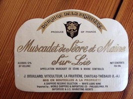 Vtg Antique Muscadet de Sevre et Maine White French France Wine Label St... - £15.98 GBP