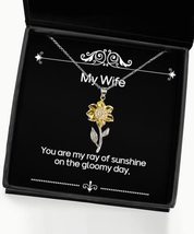 You are My ray of Sunshine on The Gloomy Day, Wife Sunflower Pendant Necklace, B - £39.52 GBP