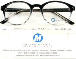 NEW MODERN OPTICAL THEORY BLACK EYEGLASSES GLASSES PLASTIC FRAME 50-21-1... - £17.23 GBP