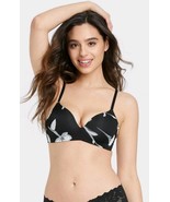 Auden Women&#39;s 38D Black Floral Print Bliss Lightly Lined Wirefree Bra - $238.88 MXN