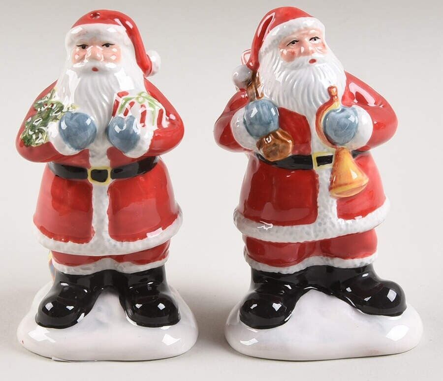 Primary image for Vintage Santa 41883 Christmas Ceramic 3D Salt & Pepper Set Susan Winget