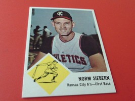 1963  FLEER  NORM  SIEBERN  #17  ATHLETICS  BASEBALL   NM /  MINT  OR  B... - £51.10 GBP