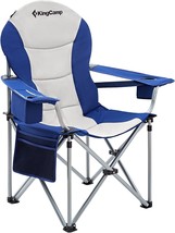 Kingcamp Heavy Duty Oversized Folding Camp Chair With Cooler Bag Armrest And - £94.13 GBP