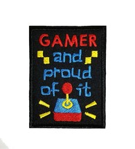 Gamer And Proud Of It Funny Video Gamer Embroidered Iron On Patch 2.2&quot; x... - £3.92 GBP