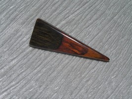 Estate Handmade Small Three Colored Varnished Wood Triangle Pin Brooch – red - £11.15 GBP