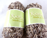 Knitting Boucle Yarn Brown &amp; beige 50 Grams each 98% Acrylic, 2% Polyest... - £7.90 GBP