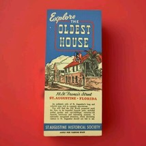 The Oldest House In USA Vintage Travel Guide One Page Map St. Augustine Florida - $8.95