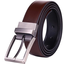 Cinturón Hombre 1 Pieza Cuero Genuino Hebilla Giratoria Reversible Dos E... - $36.98+