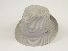 Men's Bently Semi Crushable Fedora Briad Straw Hat Leonardo LE233 Silver Gray image 3