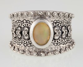 Opale Argent Sterling Large Bague Taille 8 - $1,508.97 MXN