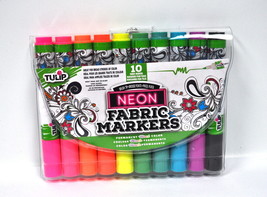 Tulip Brush Tip Neon Fabric Markers 10 Pack - £22.19 GBP