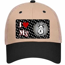 I Love My Miniature Schnauzer Novelty Khaki Mesh License Plate Hat - $28.99