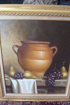 Still Life Oil on Canvas, signed, framed. 31&quot; by 27&quot; frame[8] - £194.76 GBP
